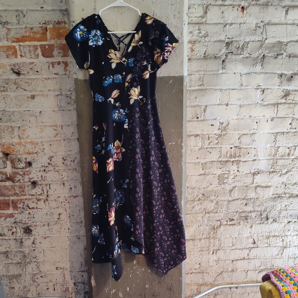 Xhilaration Floral Maxi Dress - Black and Blue